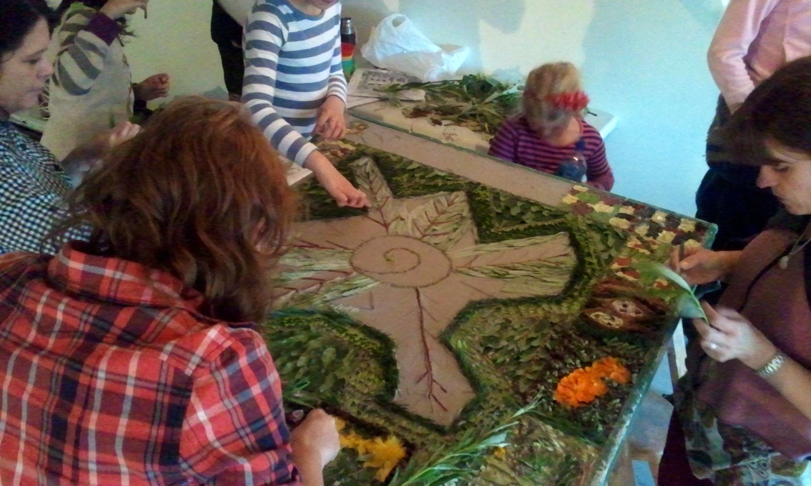 a view of a partly finished well dressing